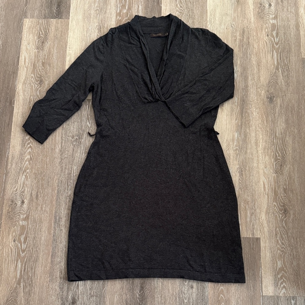 The Limited - Charcoal 3/4 Sleeve Knit Dress - Size XL